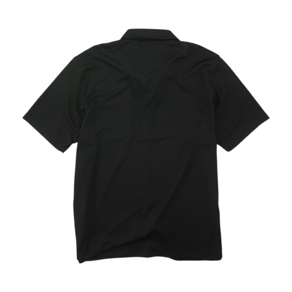 Black Solid Short Sleeve Button Down