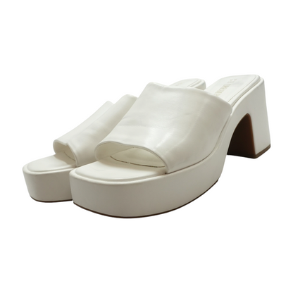 White Block Heels