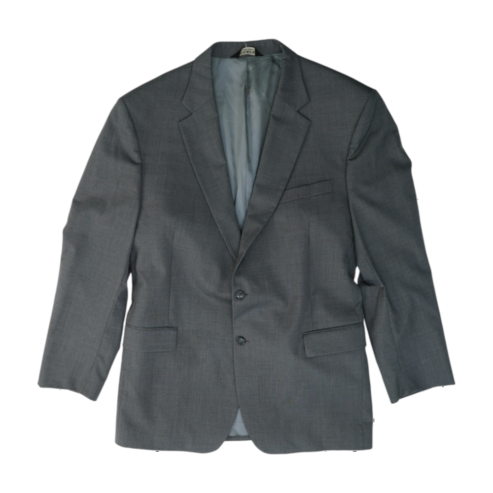 Gray Long Striped Suit Jacket