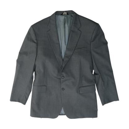 Gray Long Striped Suit Jacket