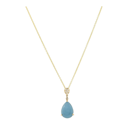 5 1/3 ctw 14K Yellow Gold Aquamarine Pendant Necklace