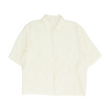 Beige Solid Short Sleeve Button Down