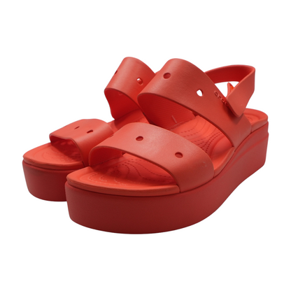 Red Wedged Sandals