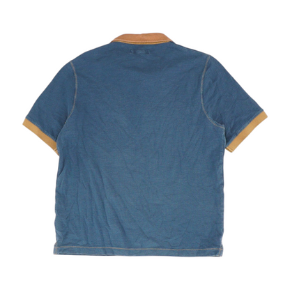 Blue Solid Short Sleeve Polo