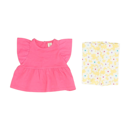 Yellow Floral Short Sleeve Set
