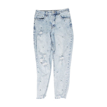 Blue Embroidery Detail Jeans