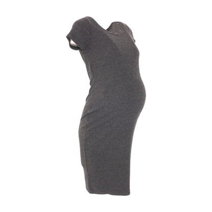 Gray Maternity Midi Dress