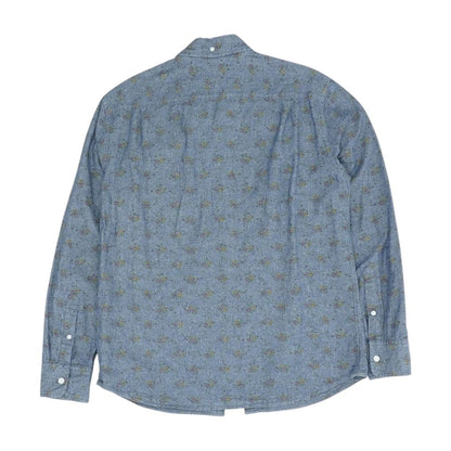 Blue Floral Long Sleeve Button Down