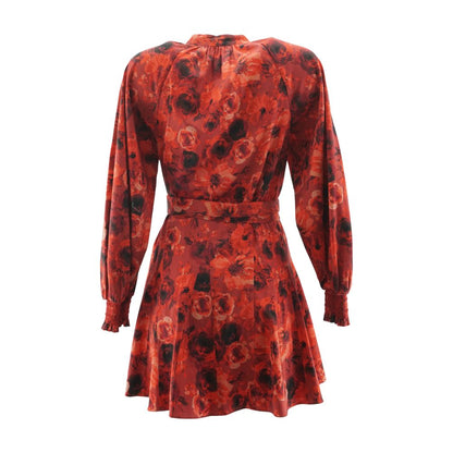 Red Floral Midi Dress