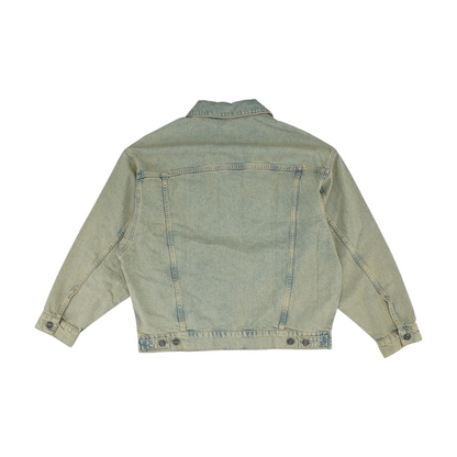 Blue Solid Denim Jacket