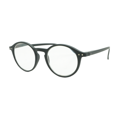 Black LMS#D Round Reading Glasses
