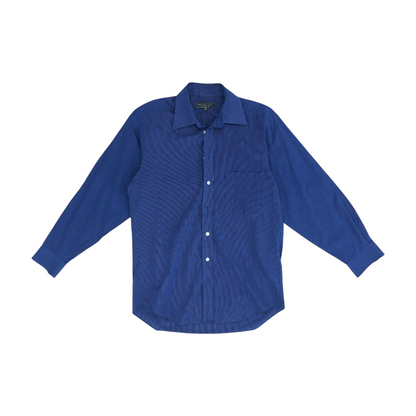 Navy Striped Long Sleeve Button Down