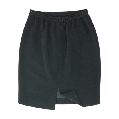 Black Solid Midi Skirt