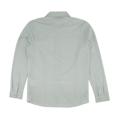 Gray Solid Long Sleeve Button Down