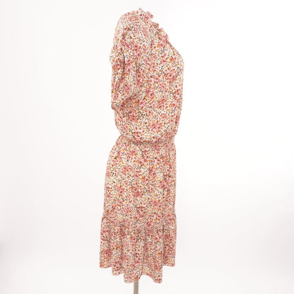 Peach Floral Midi Dress