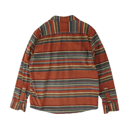 Rust Striped Flannel Button Down
