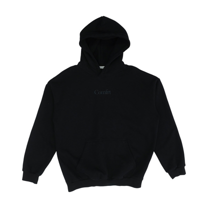 Black Solid Hoodie Pullover