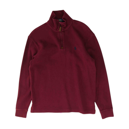 Maroon Solid 1/4 Zip Sweater