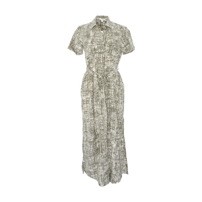 Green Print Midi Dress