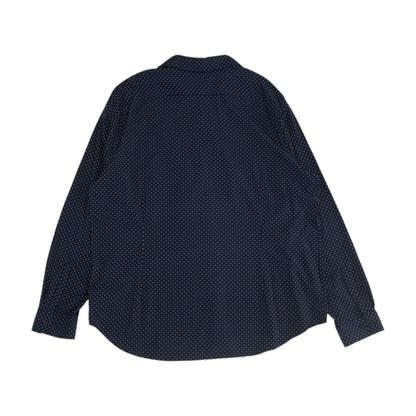 Navy Polka Dot Long Sleeve Button Down