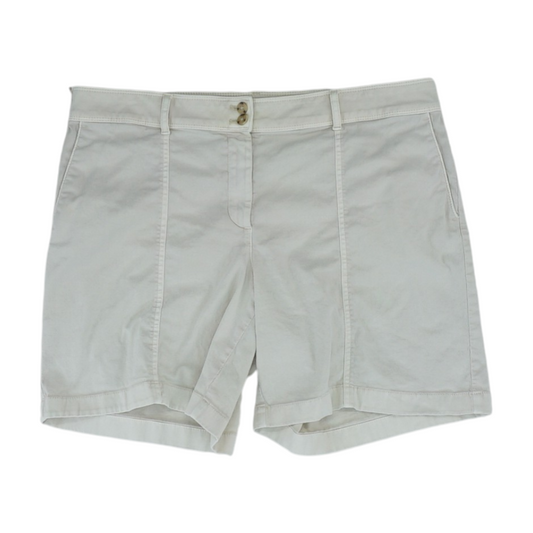 Cream Solid Chino Shorts