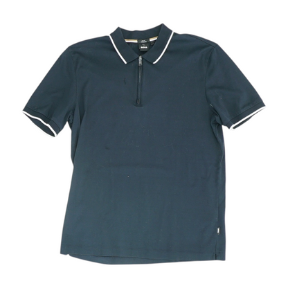 Navy Solid Short Sleeve Polo