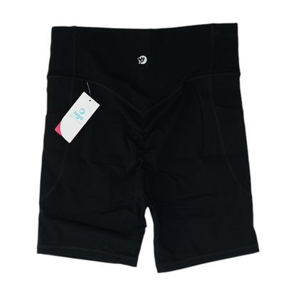 Black Solid Active Shorts