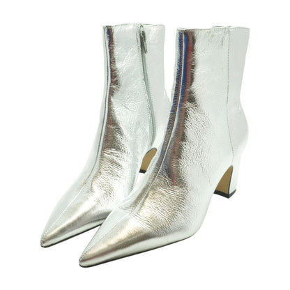 Silver Ankle Boots