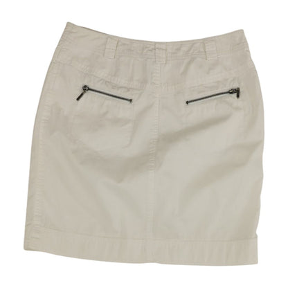 White Solid Midi Skirt