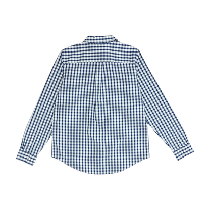 Navy Check Button Down