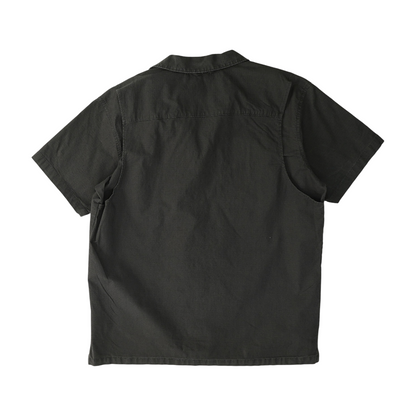 Charcoal Solid Short Sleeve Button Down