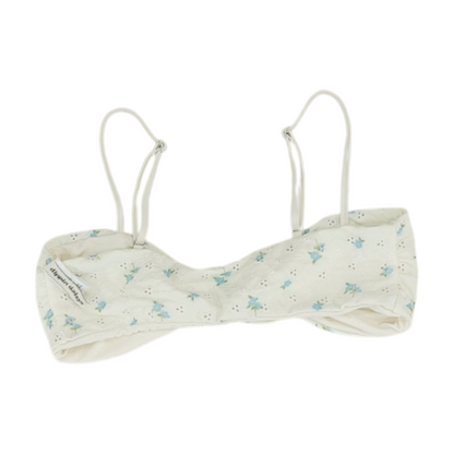 White Floral Swim Top