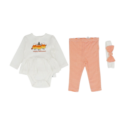 White Graphic Long Sleeve Set