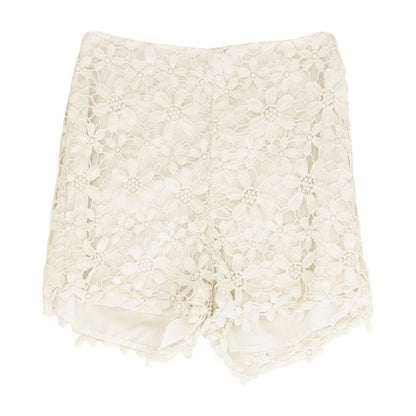 White Floral Shorts