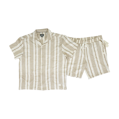 Beige Abstract Short Set