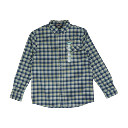 Blue Tall Plaid Flannel Button Down