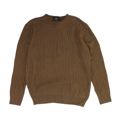 Brown Solid Pullover Sweater