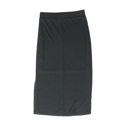 Black Solid Midi Skirt