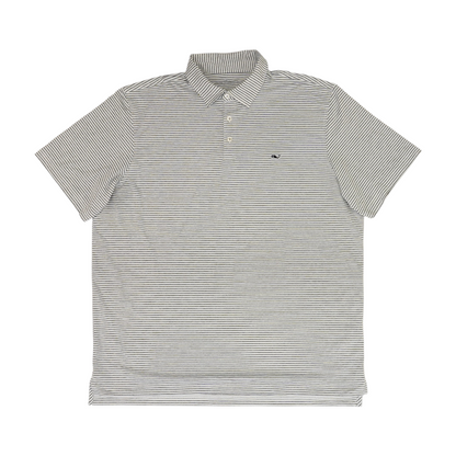 White Striped Short Sleeve Polo