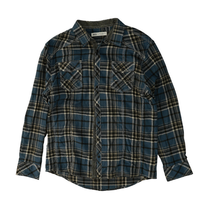 Blue Plaid Flannel Button Down