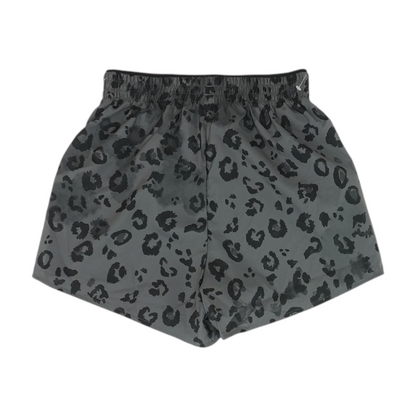 Gray Animal Print Active Shorts