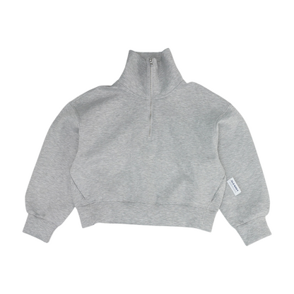 Gray Solid 1/4 Zip Pullover