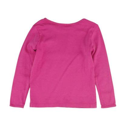 Pink Solid Crewneck Knit Top