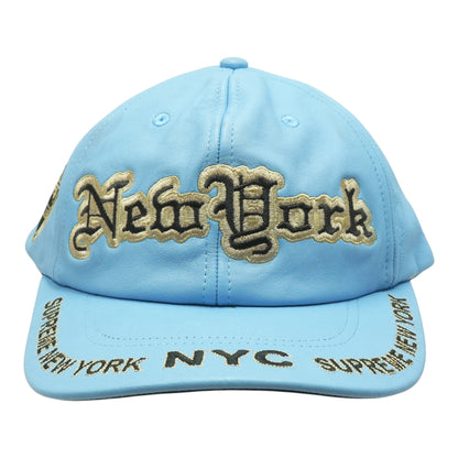 New York Leather 6-Panel Hat in Blue