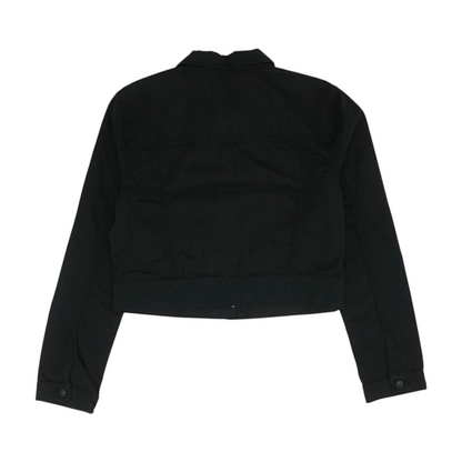 Black Solid Denim Jacket