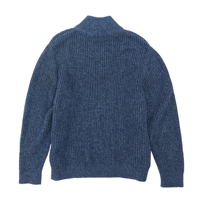 Blue Solid 1/4 Zip Pullover