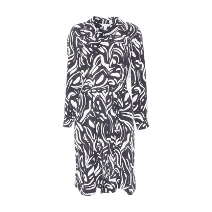 Black Abstract Midi Dress