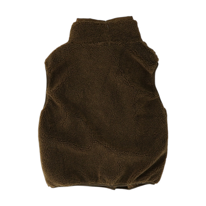 Brown Solid Casual Vest