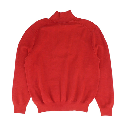 Red Solid 1/4 Zip Sweater