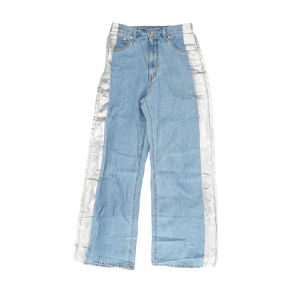 Blue Color Block Relaxed Jeans